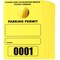 100 Pack Temporary Parking Permit Hang Tags Numbered 0001-0100, Hanging Passes for Car Mirrors, Bulk (Yellow, 3.15 x 4.75 In)
